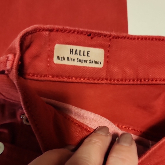 True Religion Vibrant Red Skinny Jeans/capri's - Picture 5 of 8